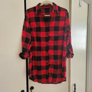 ZANZEA Long Plaid Shirt - Size 8